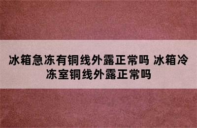 冰箱急冻有铜线外露正常吗 冰箱冷冻室铜线外露正常吗